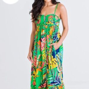 Karlie midi nwot dress colorful camouflage